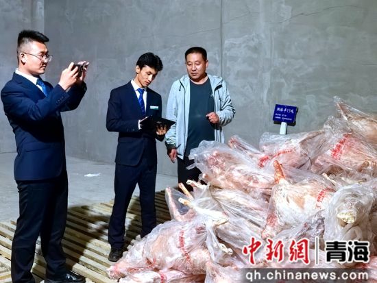 图为农行祁连支行工作人员在祁连亿达公司进行贷后调查。李隽 摄 图为农行祁连支行工作人员在祁连亿达公司进行贷后调查。李隽 摄