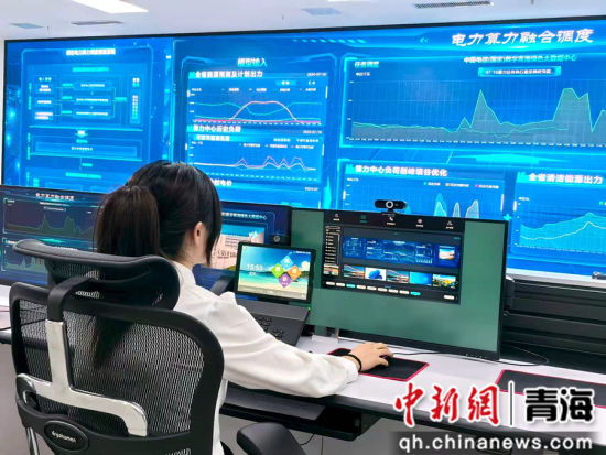 图为工作人员正在开展跨省算电协同调度与验证分析。王国栋 摄 图为工作人员正在开展跨省算电协同调度与验证分析。王国栋 摄