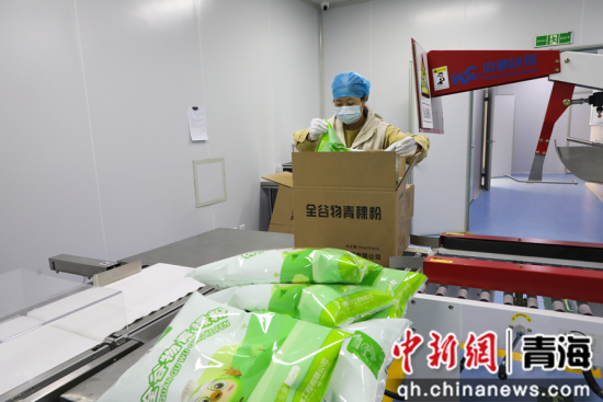 图为青稞面粉生产线。马铭言 摄 图为青稞面粉生产线。马铭言 摄