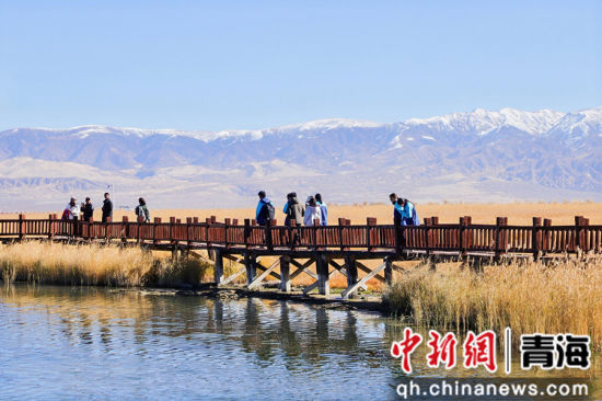 图为乌兰县第一中学学生走进都兰湖国家湿地公园。海西州委宣传部 供图 图为乌兰县第一中学学生走进都兰湖国家湿地公园。海西州委宣传部 供图