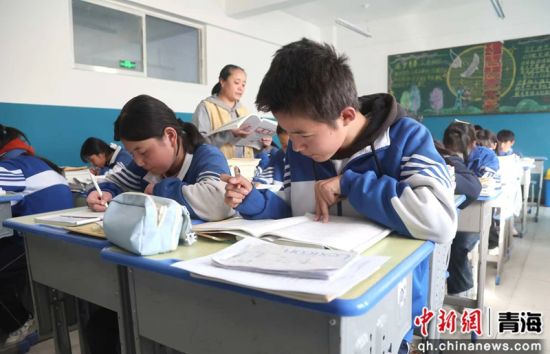 图为学生在认真学习。 张忠苹 摄 图为学生在认真学习。 张忠苹 摄